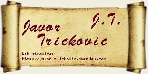 Javor Tričković vizit kartica
